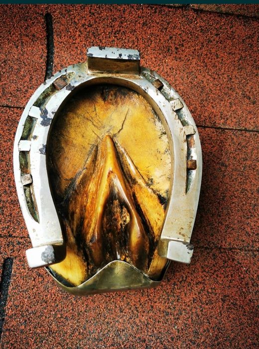 Vând decor masa gradina tip scrumiera din copita de armasar