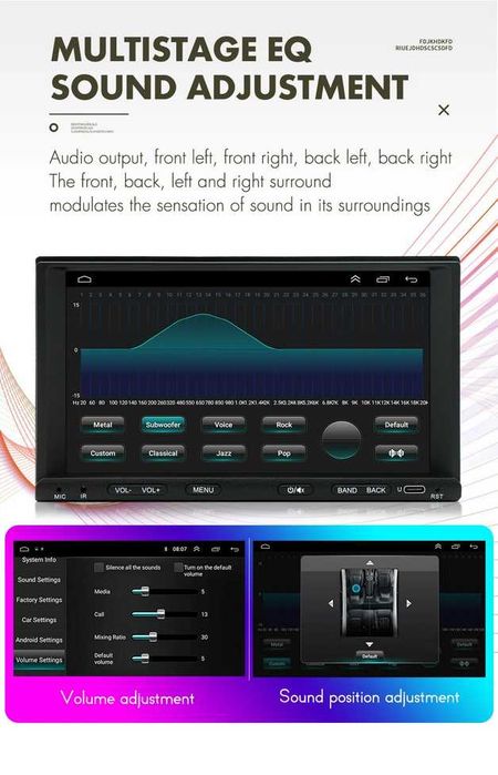 7” 2-DIN мултимедия с Android 13, RDS, 64GB ROM, RAM 4GB,