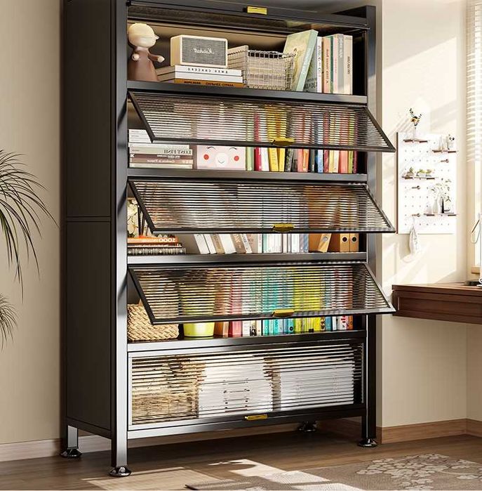 Книжный шкаф из металла/откидная дверца/пылезащищённый