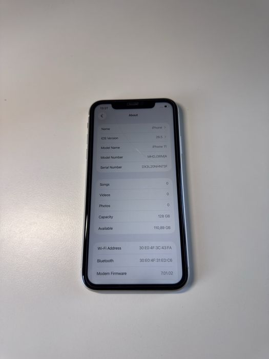 iPhone 11 128GB Бял – Батерия 100%, Като Нов, Отключен