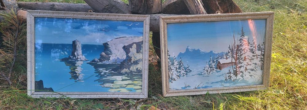 Рисувани карти в дървени рамки