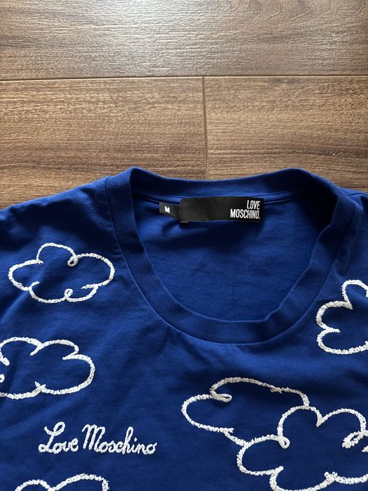 тениска Love Moschino  print t-shirt-Blue