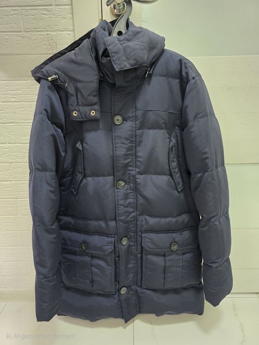 Пуховик зимний, синий