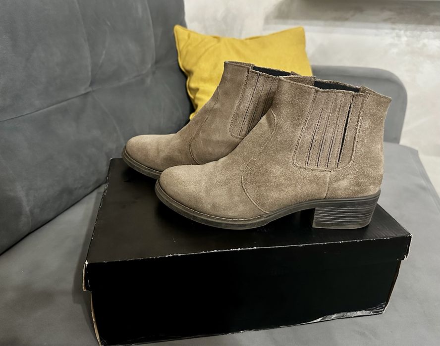 Замшевые ботильоны с утеплителем 38р.