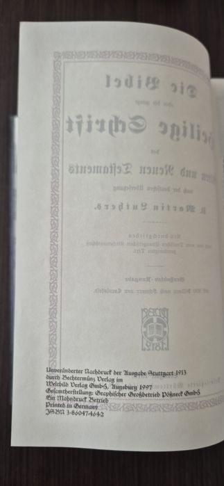 Biblia cu poze Die Heilige Schrift de Martin Luther King editia 1913