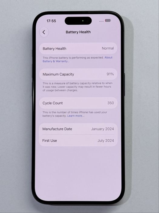 iPhone 15 Pro Black 91% battery