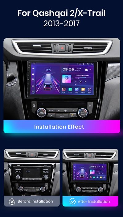Navigatie Android dedicata Nissan Qashqai 2 / X-Trail (2013-2017)