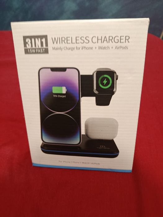 Încărcător wireless pentru iPhone, airpods și Applewatch