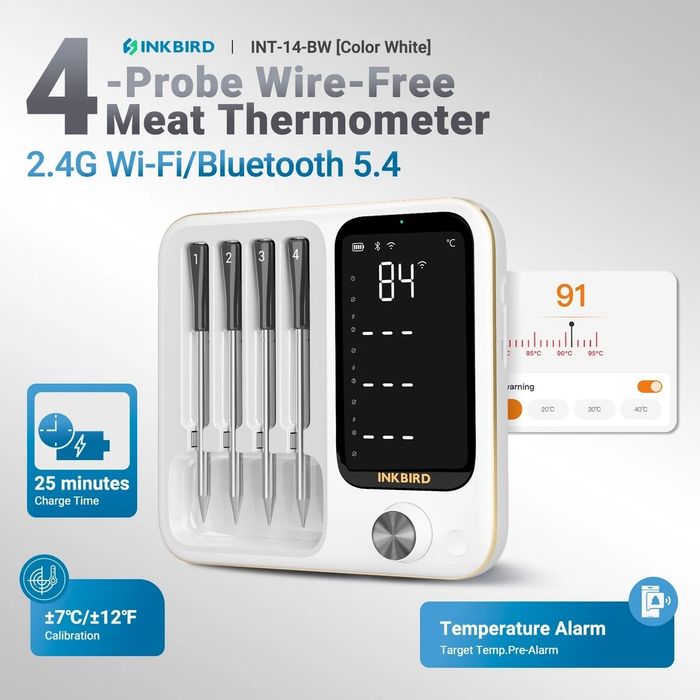 INKBIRD Smart 5GHz термометър за барбекю INT-12-BW, Bluetooth