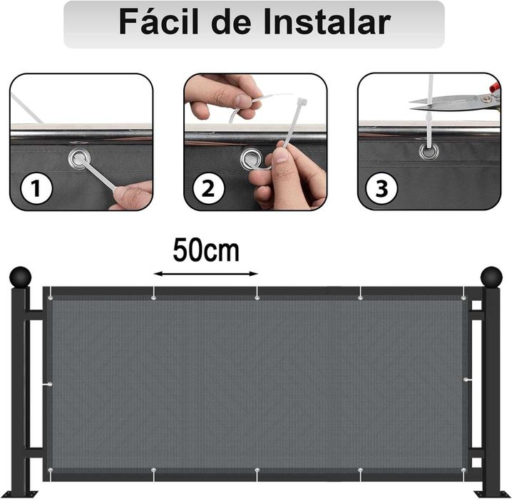 НОВА! Балконска преграда/параван за 80x1000 см – водоустойчива