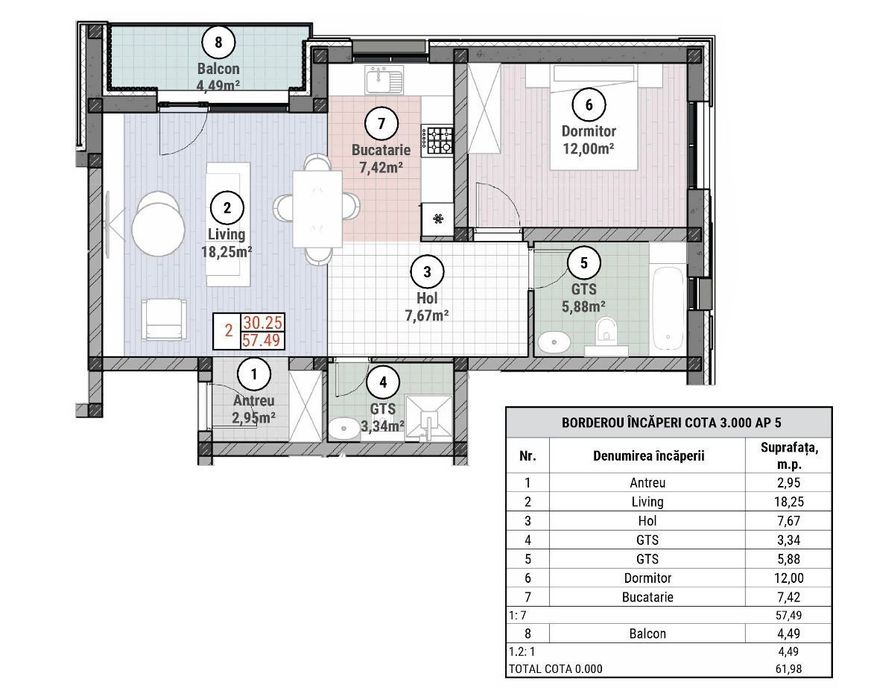 Apartament Cu 2 Camere, Comision 0%, Zona Linistita