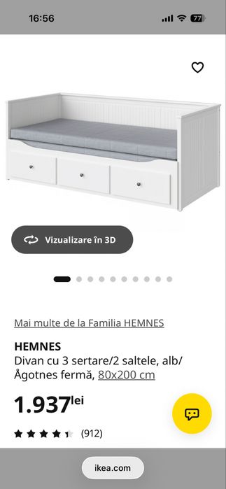 Pat divan ikea cu trei sertare