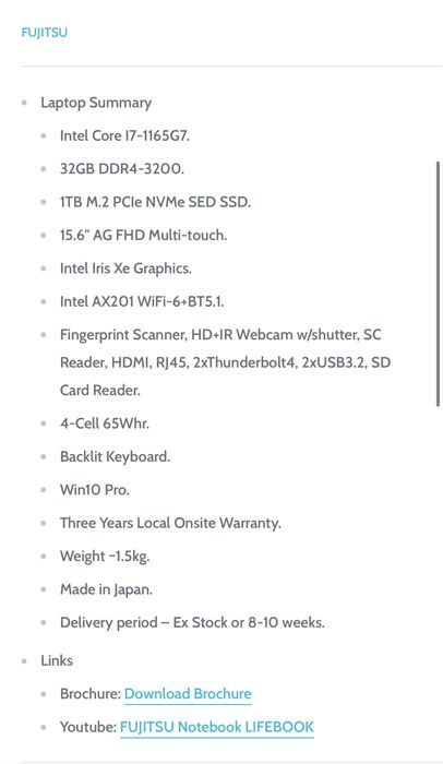 Fujitsu lifebook U7511