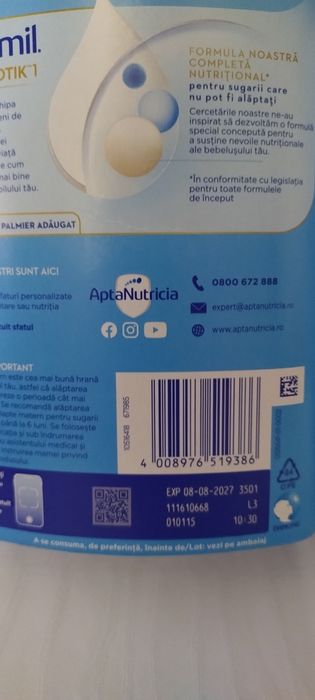 Lapte praf Aptamil 1 - Nutri biotik