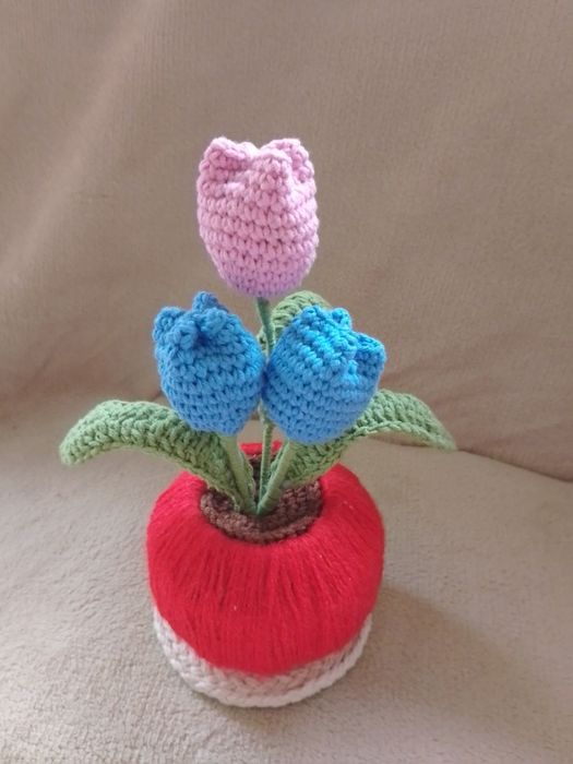 Плетени цветя ръчно изработени