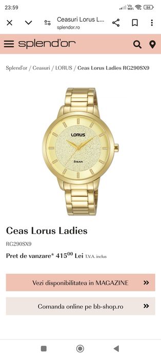 Ceas Lorus dama Quartz