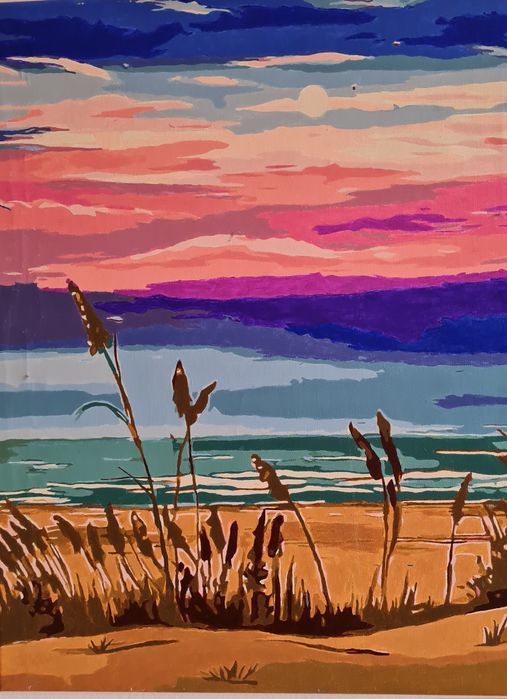 Tablouri pictate cu drag, în tehnica goblenului.