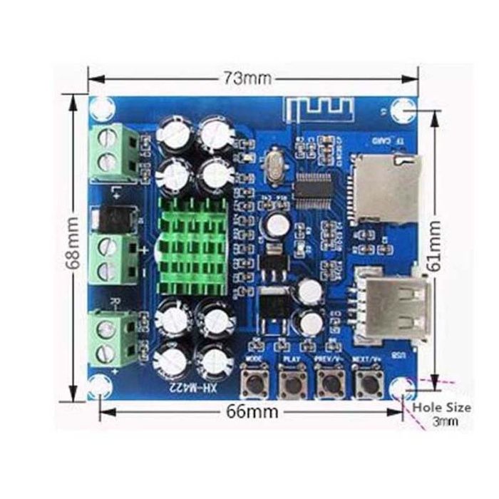 Amplificator 2X50W cu Bluetooth, card si USB