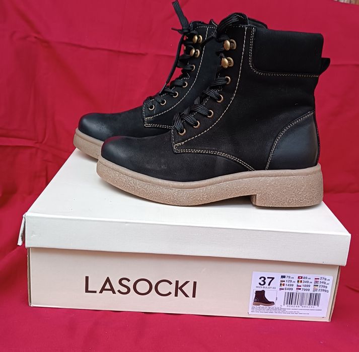 Нови дамски боти естествена кожа Lasocki р-р  37, цена 45,50 €/88,99лв