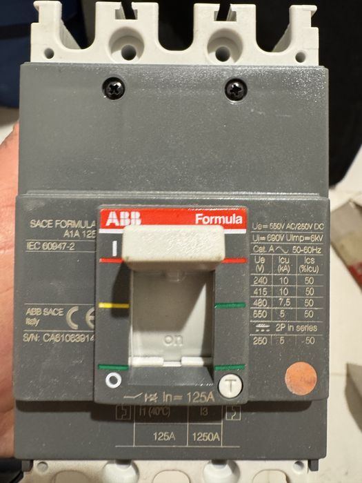 Автоматичен прекъсвач ABB SACE Formula A1A 125