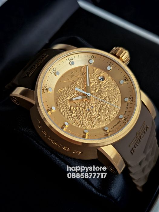 INVICTA Yakuza Gold/Brown automatic 48 mm, Инвикта нов ръчен часовник