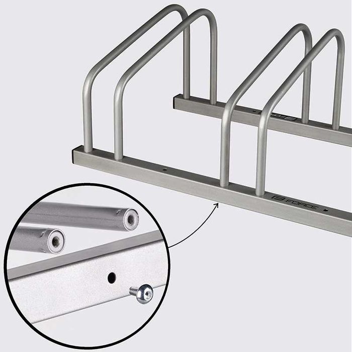 Стойка паркинг за 3 велосипеда колела, Стоманена, Сребриста