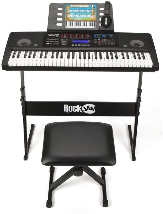 Синтезатор Дигитално Електронно Пиано 61 Клавиша Статив Стол Слушалки