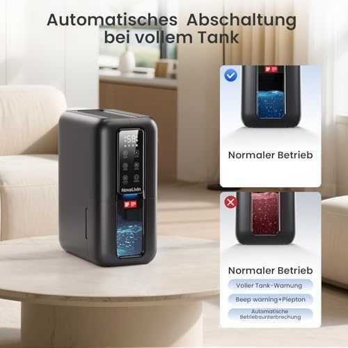 Нов Преносим влагоуловител 2L с таймер LED светлина и тих режим за дом