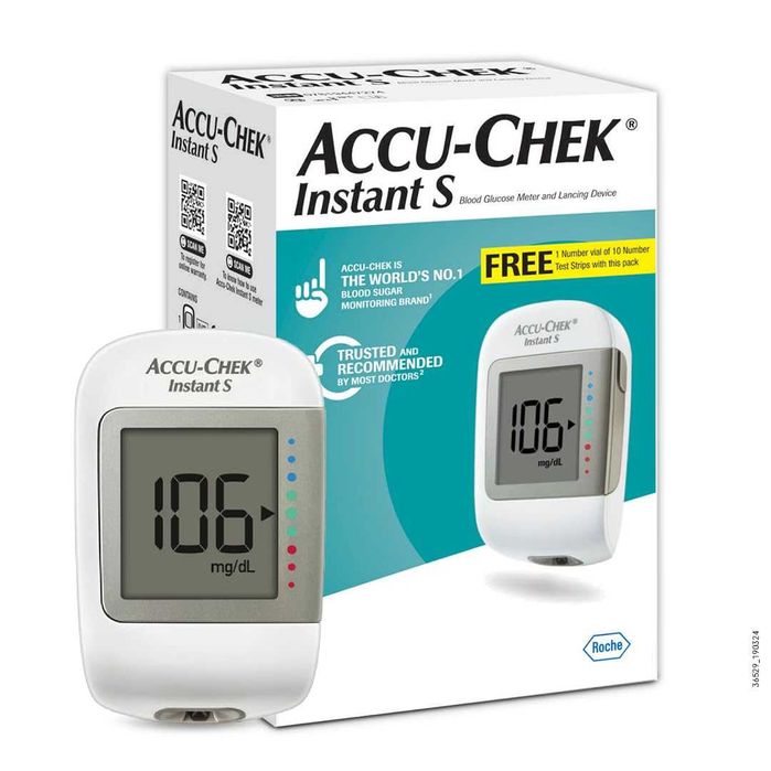 Glucometru Accu Chek Instant + Lansator Ace SoftClix, 10 Teste, 10 Ace, Borseta