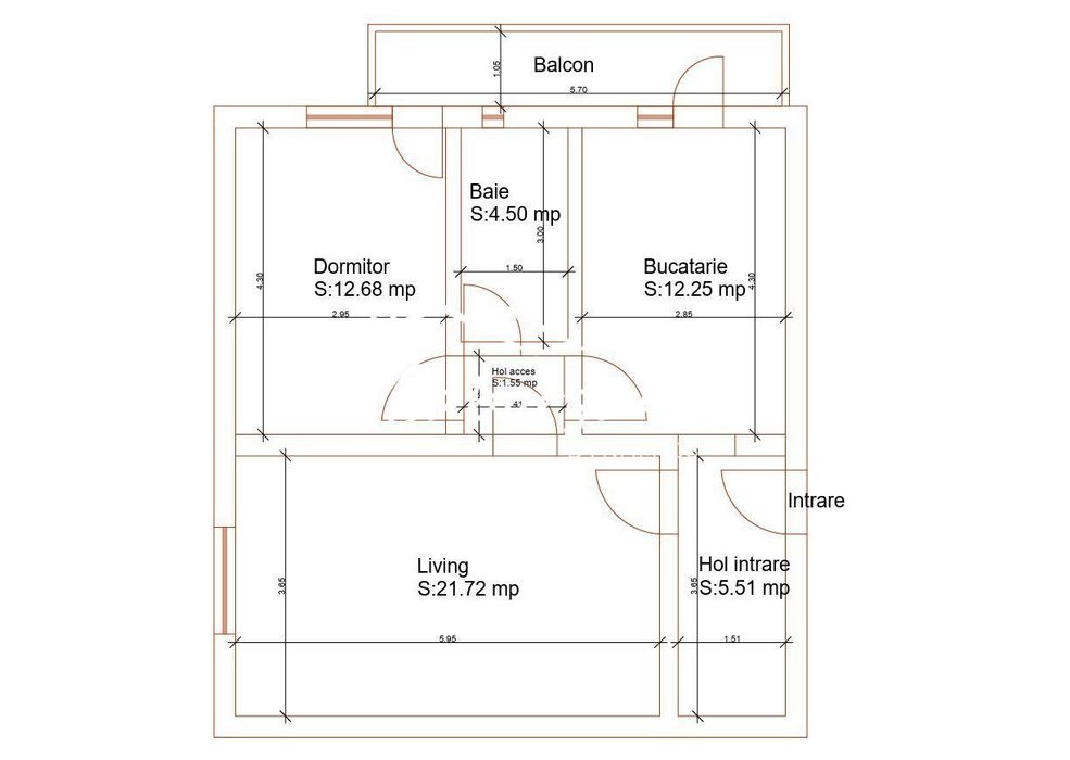Apartament cu 2 camere, 56mp utili+balcon, bloc cu lift, zona Garii