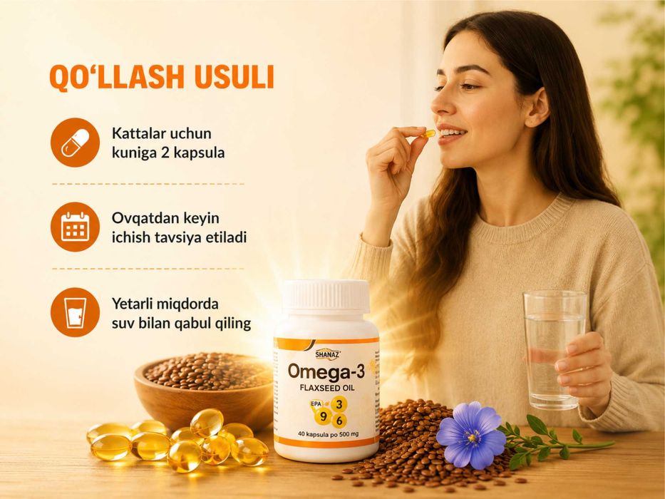 Omega-3 Flaxseed Oil 500mg 40 kapsula