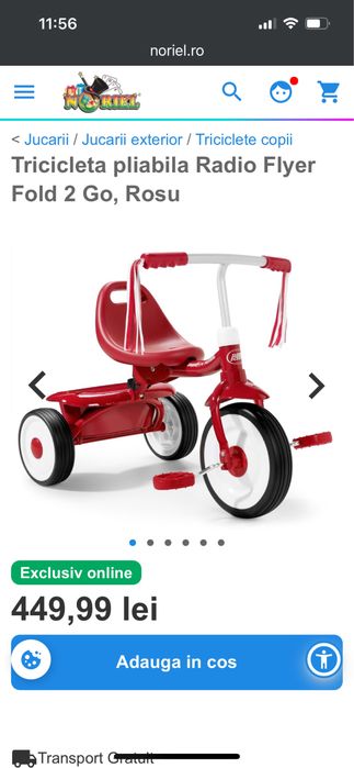 Tricicleta pliabila Radio Flyer