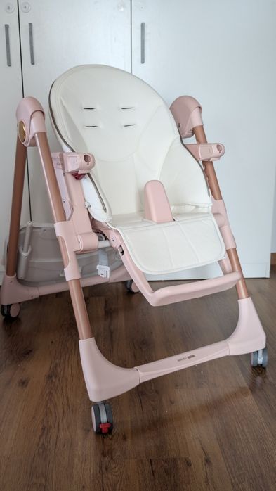 Scaun de masă 2 în 1 Peg Perego Prima Pappa Follow Me - Mon Amour (Roz)