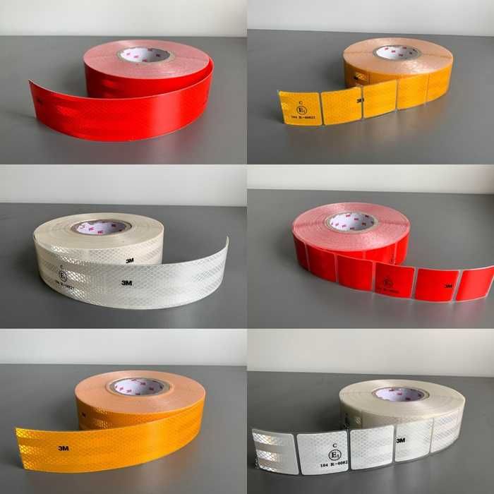 Banda reflectorizanta omologata 3M 45M intrerupta alba galbena rosie