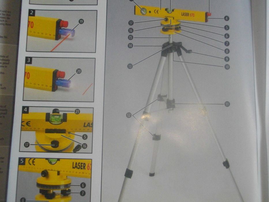 Обхват 650м нов немски лазерен нивелир Комплект Статив/Трипод Powerfix