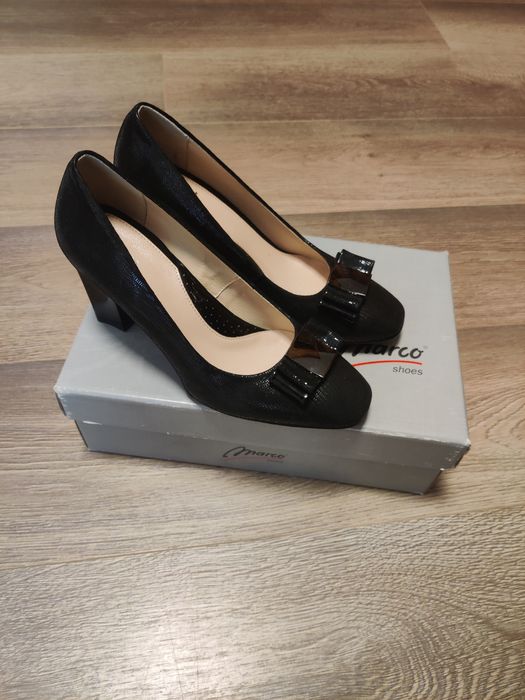 Pantofi Marco noi de piele