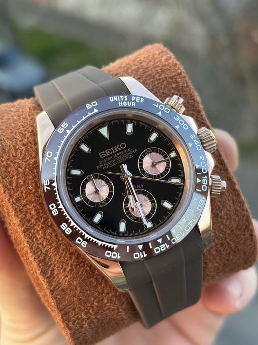 Seiko Mod Mecanism Seiko VK63 Hybrid Caramel Mocha