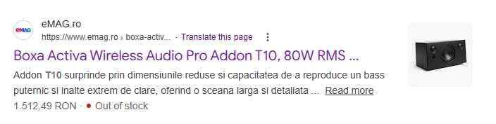 Boxa Activa Wireless Audio Pro Addon T10, 80W, 1510lei pret magazin