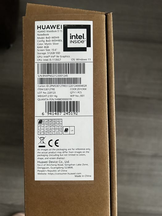 Huawei MateBook D15 – Intel i5 / 8 GB RAM / SSD 512 GB