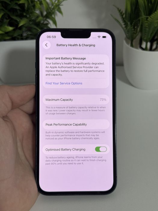 Iphone 13 blocat orange 128gb 73% stare buna