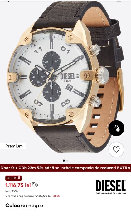 Diesel Spiked Chronograph (DZ4671).nou, cadou, transport inclus