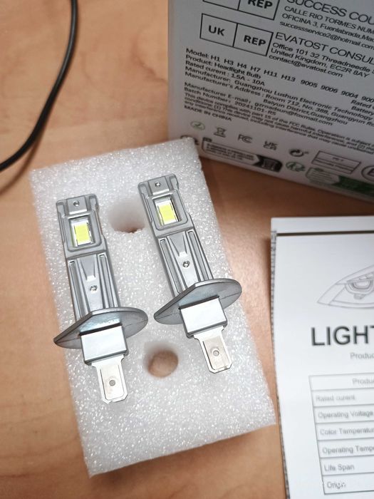 ЛЕД Крушки  за автомобилни фарове Н1 - 6000К, 600000LM, 230W+