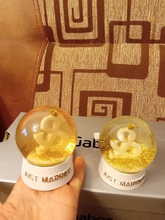 Decorațiuni glob cu sclipici Just Married
