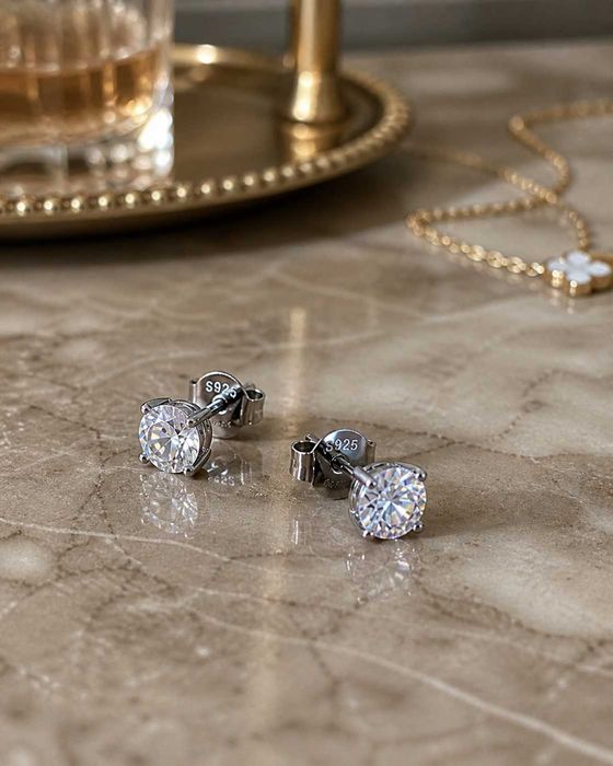 Cercei Moissanite 4mm Argint S925 – Certificat GRA – Unisex (bărbați & femei)