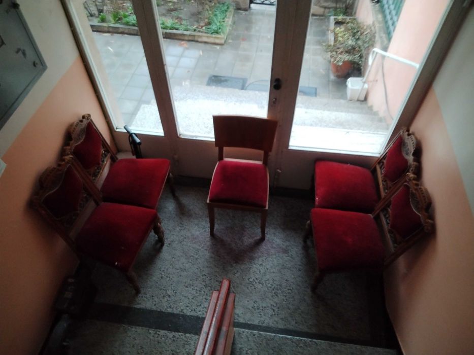 Старинен дървен стол дърворезба масив ретро комплект 4-5 броя, Пловдив