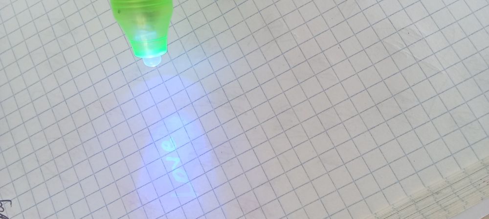 Фломастер с невидимым чернилам+фонарик