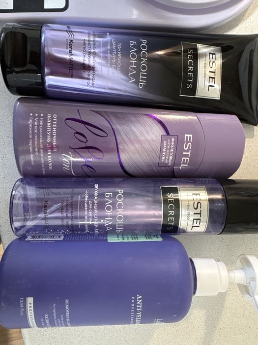 Антижелтая маска, шампуни и спрей для блонда