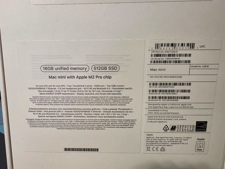 Mac Mini M2 Pro (in garantie), 10 core CPU, 16 core GPU, 16GB, 512GB