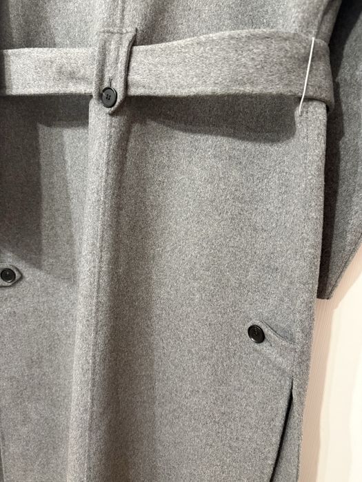 Дамско дълго сиво вълнено палто Zara