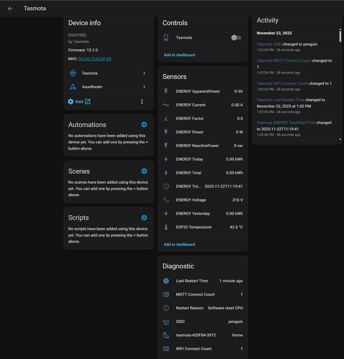 Prize EIGHTREE Tasmota,Refoss,Home Assistant, MQTT, Domoticz, 16A